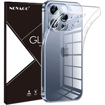 Coque Résistante NOVAGO pour iPhone 15 Pro Max- Transparente en silicone souple et solide - 1