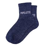 Chaussettes à Paillettes Noires 'PIPELETTE' - Message Humoristique, Coton Confortable, Taille Unique 36-40 - 9