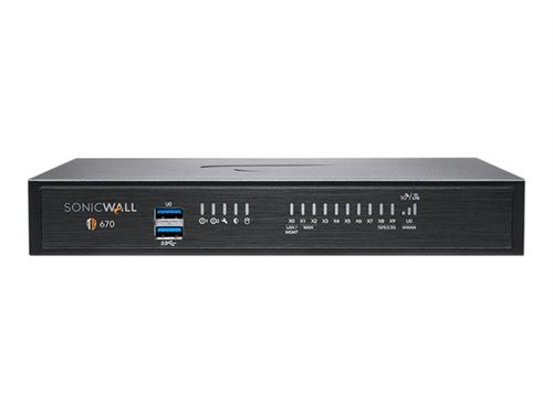 SonicWall TZ670 - High Availability - dispositif de sécurité - 10 GigE - bureau