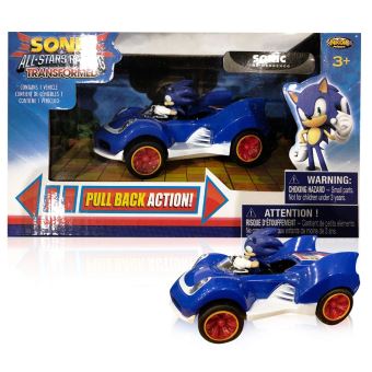 NKOK Sonic & All-Stars Racing Transformed Pullback Car Sonic 9 cm Hedgehog Toys - 1