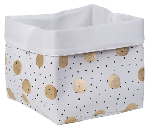 Childhome boîte Gold Dotsde rangement 32 x 32 cm blanc/or