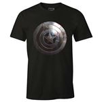 T-shirt Captain America Marvel - Captain Shield Silver - L - Noir