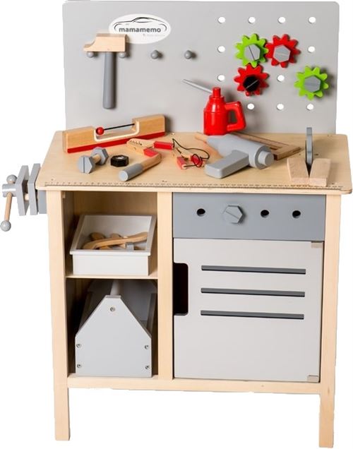 Mamamemo bois banc de travail 60 x 30 x 75 cm 27 pcs