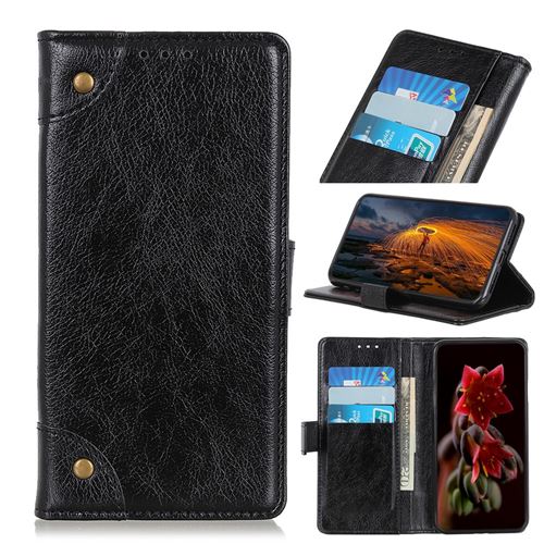 Etui en PU texture nappa noir pour votre Sony Xperia L4