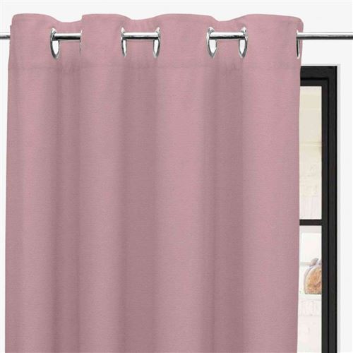 Rideau en coton Panama - 135 x 250 cm - Rose