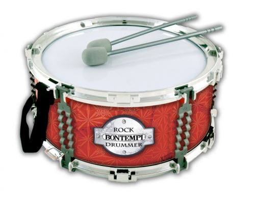 Bontempi tambour avec baguettes et bandoulière rouge 30 cm