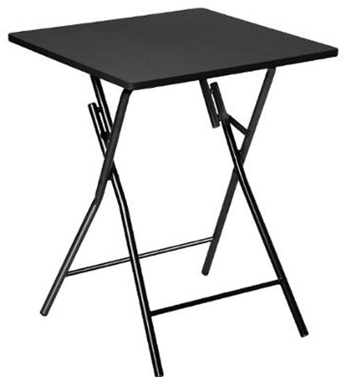 Table d'appoint pliante en métal coloris noir - L.60 x l.60 x H.75 cm -PEGANE-