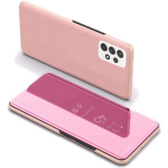 Coque Etui Rabat Miroir Rose pour Samsung A72 5G/4G + Verre Trempe Little Boutik® - 1