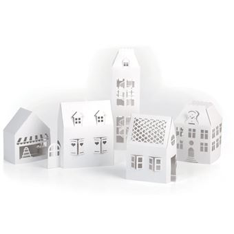 Décor 3D à fabriquer - Maisons en carton souple - 5 pcs