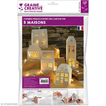 Décor 3D à fabriquer - Maisons en carton souple - 5 pcs