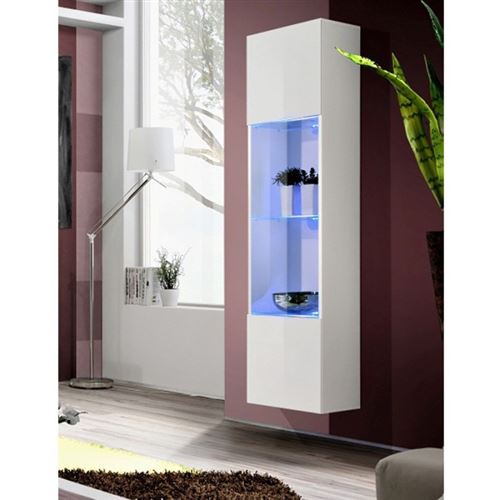 Vitrine colonne - FLY 42 - LED - L 40 cm x P 29 cm x H 170 cm - Blanc