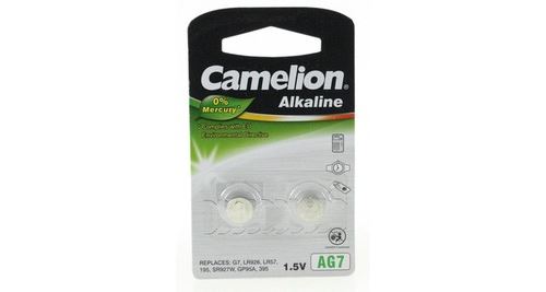 Piles boutons Alcaline AG 7 / LR927 / 395 / 195 / Blister de 2 piles « SANS MERCURE » CAMELION