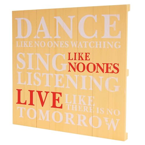 Planche murale Dance style shabby vintage 60x60cm jaune