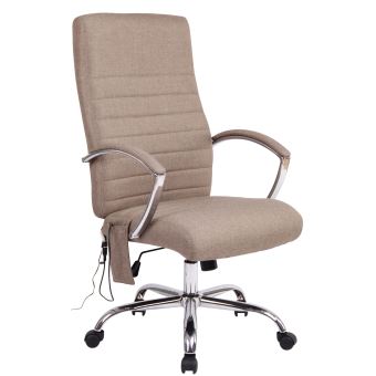 Chaise De Bureau Valais En Tissu Avec Fonction De Massage Couleur Taupe Achat Prix Fnac