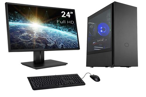 Pack PC de bureau Intel i7-9700K, 16Go RAM DDR4, 500Go SSD NVMe M.2 PCIe, 2To HDD, USB 3.1, Wifi, CardReader,, écran, c/s et Win 10