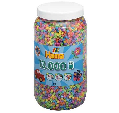 Hama - 211-50 - loisir créatif - midi pot 13000 perles - mélange pastel
