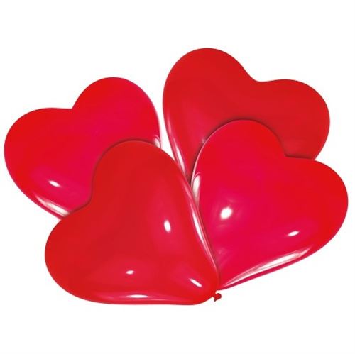 Riethmüller ballons coeur 30 cm latex rouge 4 pièces