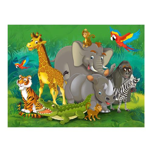 Jungle animals , photo murale intissée, 360x270 cm, 4 parts