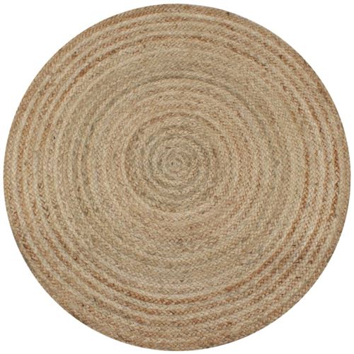 Tapis de sjour vidaXL Tapis Jute tress 90 cm rond