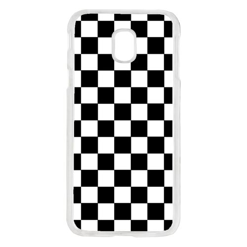 Coque Dammier Noir Et Blanc Compatible Galaxy J7 2017 Transparent