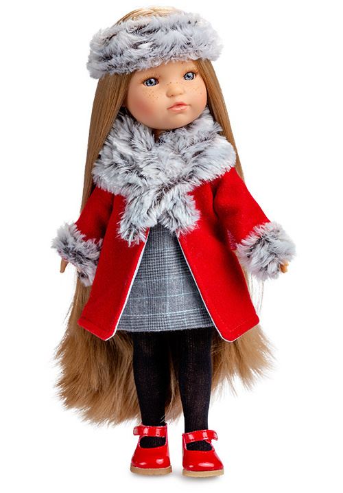 Berjuan pop Fashion 35 cm vinyl/textile rouge/gris