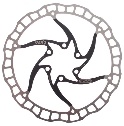 Elvedes disque 160 mm 6 trous en acier noir / argent