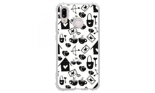 Coque souple pour Huawei P20 Lite avec impression Motifs Love coeur 3