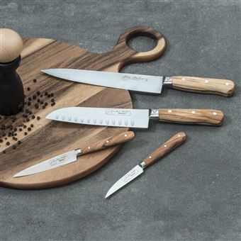 Couteau d'office bec d'oiseau en acier inoxydable Jean Dubost Argent et  Marron - Achat & prix