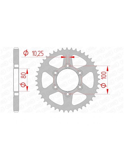 Couronne AFAM 42 dents acier standard pas 525 type 92666