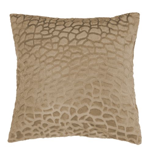 Housse de coussin +encart 40 x 40 cm imitation fourrure tanzania Sable