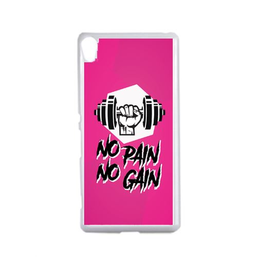 Coque No Pain No Gain Fond Rose Compatible Sony Xperia X Transparent