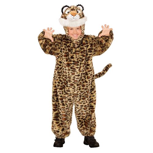 Widmann 98110 – Costume de léopard en peluche pour enfant Combinaison avec capuche et masque