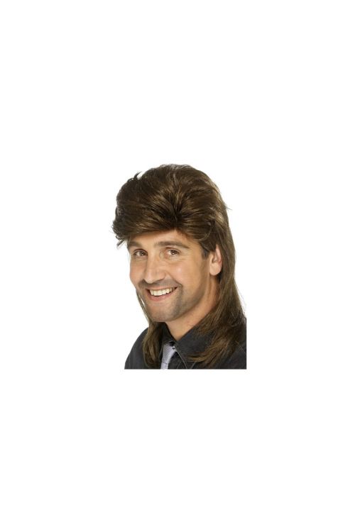 Perruque mullet jason brune annees 80