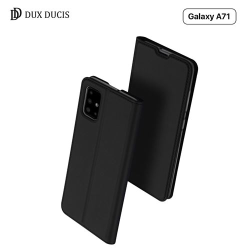 Étui Galaxy A71 Dux Ducis [Skin Series] Housse Portefeuille Fine en Cuir Synthétique, Porte Carte de Crédit, Rabat Magnétique, Kickstand - Noir