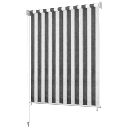 vidaXL Rolgordijn voor buiten 100x230 cm antraciet en wit gestreept