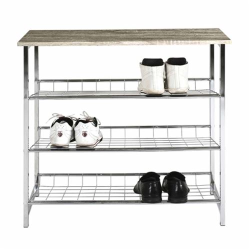 GENERIQUE - Meuble à chaussures - Carva - Chêne - 86cm - Chêne Foncé - Image 3