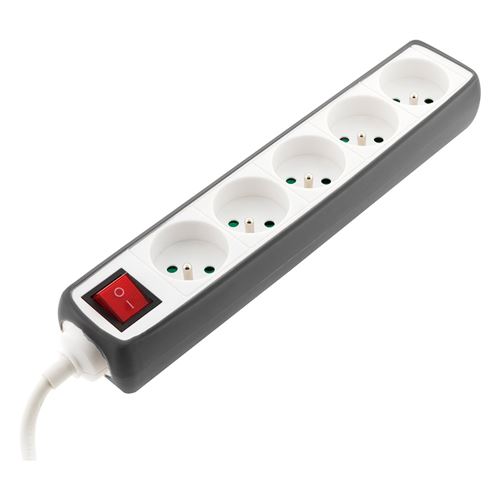 Zenitech Gris - Multiprise 5X16a 2P+T + Interrupteur + Housse - Image 3