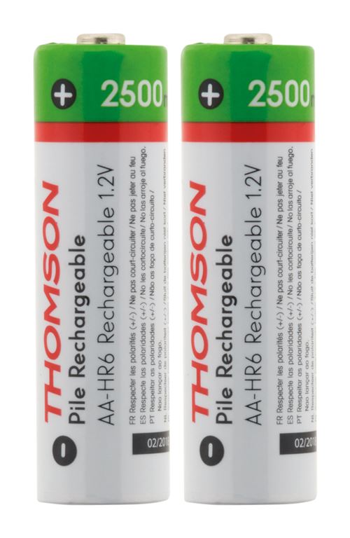 Thomson - Pack 2 Piles Rechargeables Hr06 Aa 2500 Mah