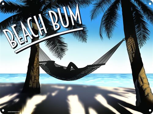 Plaque murale en métal Beach Bum 40.7x30.5cm