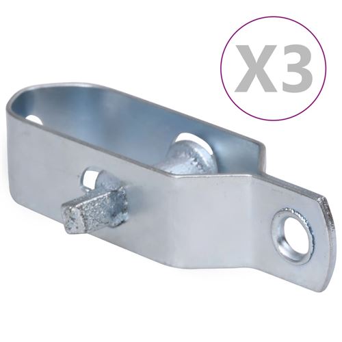 vidaXL Tendeurs de fil de clôture 3 pcs 100 mm Acier Noir