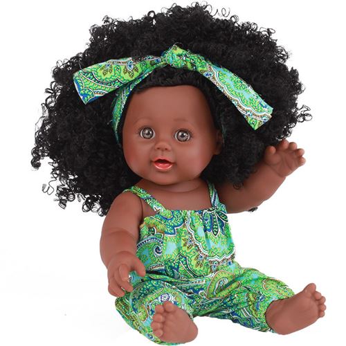 Poupées fille noire jeu afro-américaines réalistes 12 pouces pour bébé -  Vert - Poupée - à la Fnac