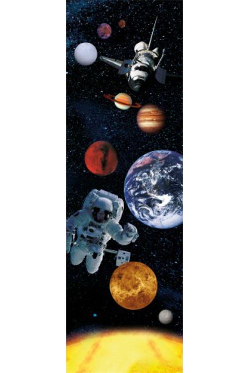 Espace Et Univers Papier Peint Photo/Poster Autocollant - Planètes, Astronaute Et Navette Spatiale (250x79 cm)