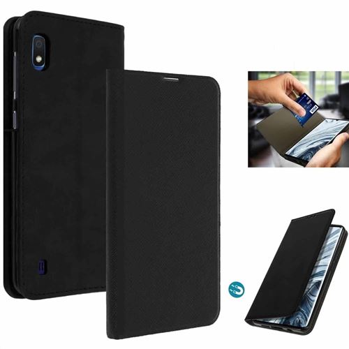 Etui à Rabat Porte carte pour Samsung Galaxy A10 - Noir