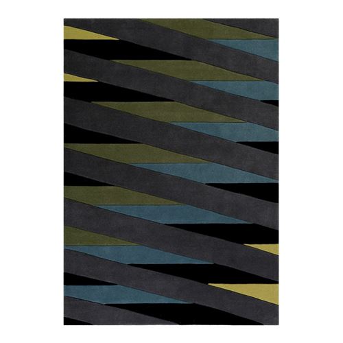 Tapis géométrique taupe moderne lamella esprit home