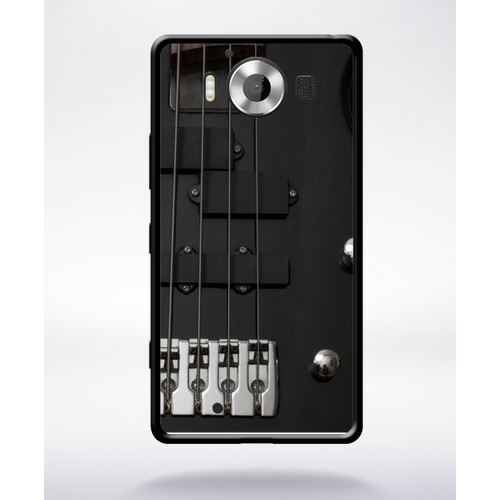 Coque Guitare 1 Compatible Nokia Lumia 950 Bord Noir Silicone