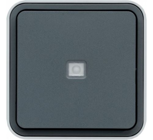 Hager - Bouton poussoir complet avec voyant - 1O/1F - Cubyko - En saillie - Gris - Image 3