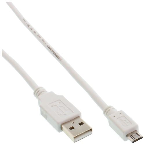 InLine - Câble USB - Micro-USB de type B (M) pour USB (M) - 1.5 m - blanc