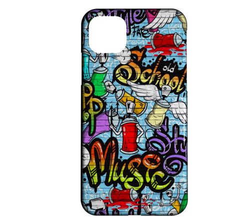 Coque rigide compatible pour iPhone 11 Pro Max Graffiti Street Art 06