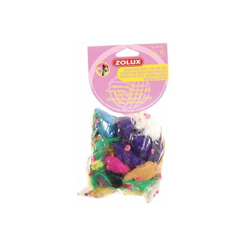 Zolux - 24 jouets pour chat Souris en fourrure