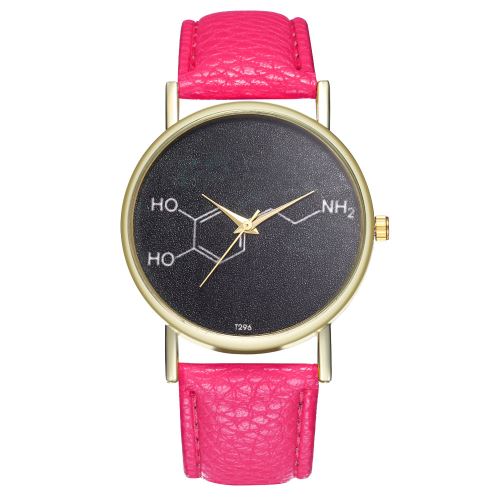 Montre pour homme avec bracelet en cuir Montre pour femme Montre à quartz T296-ARoseCamine